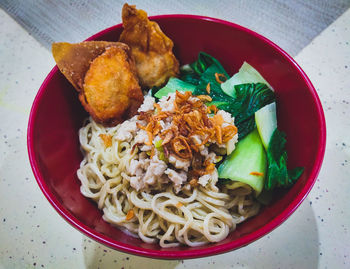 Close-up of meal served in plate