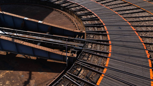 High angle view of railroad tracks