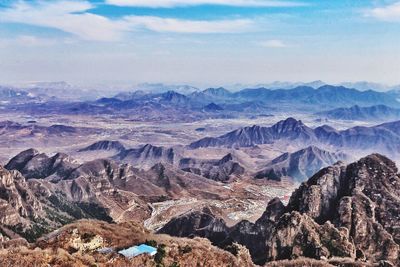 Scenic view of mountains against sky