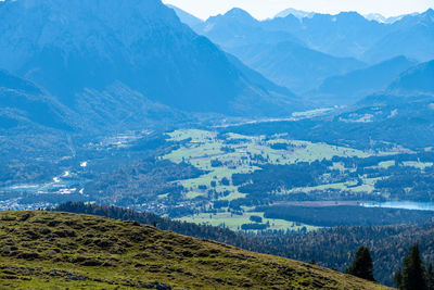 High angle view of landscape against sky