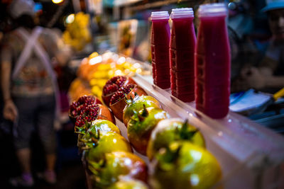 Close-up of fruits for sale in market