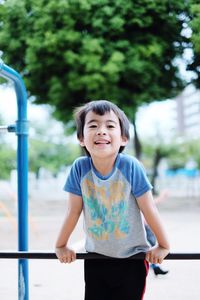 Portrait of smiling boy at playground