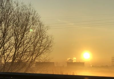 Silhouette bare tree against sky during sunset