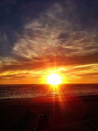 Scenic view of sea at sunset