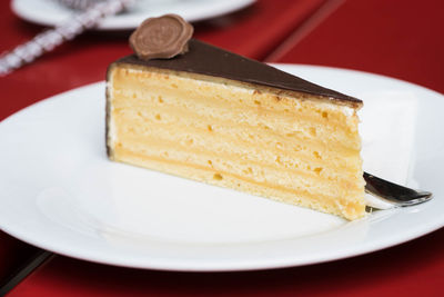 Close-up of cake in plate