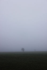 Scenic view of landscape during foggy weather