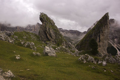 Scenic view of landscape against sky in dolomites 