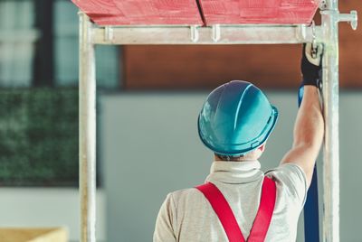 Rear view of construction worker