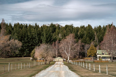 Scenic view of lake tekapo east bank. beautiful view driving along the lilybank road in lake tekapo.