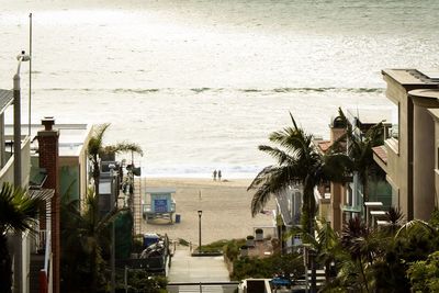 High angle view of beach