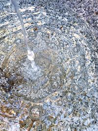 High angle view of rippled water