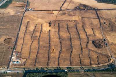 High angle view of construction site