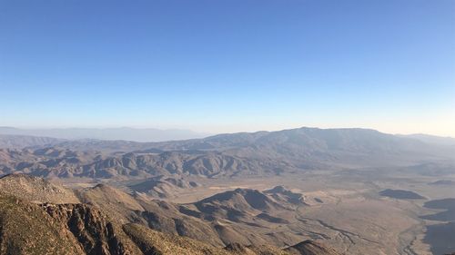 Scenic view of mountains against clear sky
