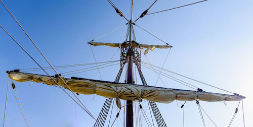 Low angle view of sailboat against sky