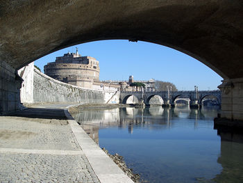 Arch bridge over river