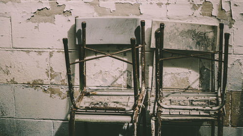 Close-up view of metal grate