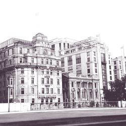 View of buildings against clear sky