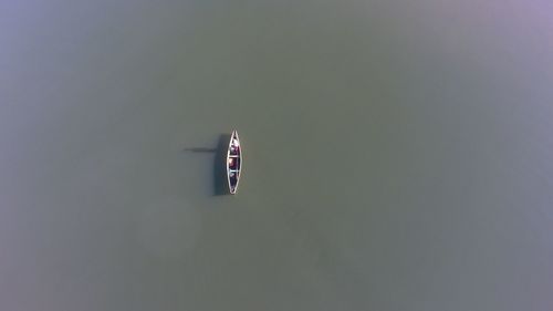 Aerial view of boat on lake