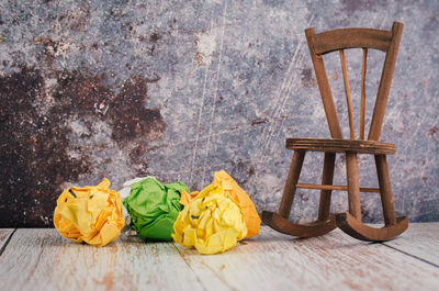 Yellow flowers on hardwood floor