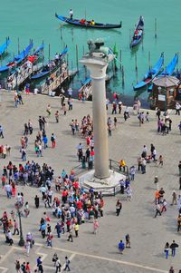 High angle view of people in venice