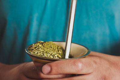 Close-up of person holding ice cream