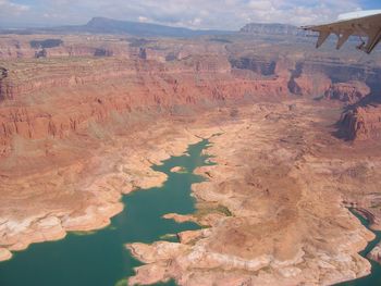 Aerial view of mountain range