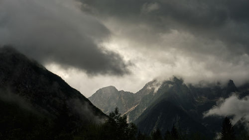 Scenic view of mountains against sky