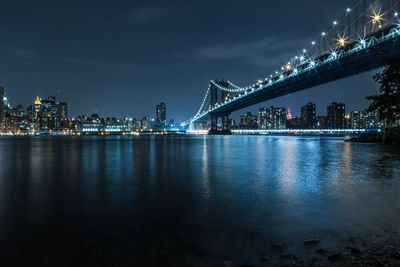 Illuminated city at night