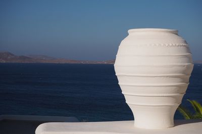 Close-up of sea against clear sky