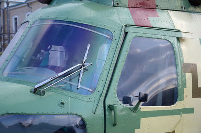 Close-up of airplane window