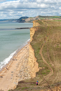 Scenic view of beach against sky