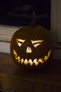 Close-up of illuminated lantern