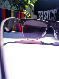 Close-up of sunglasses