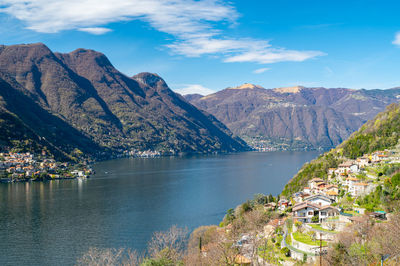 A view of lake como, photographed from pognana, on the como side of the lake.