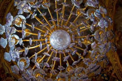 Directly below shot of chandelier