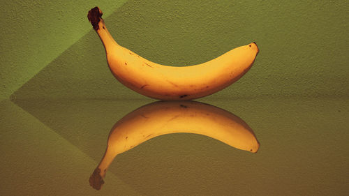 High angle view of yellow fruit on table