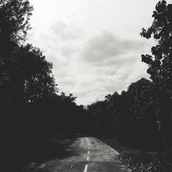 Road amidst trees against sky