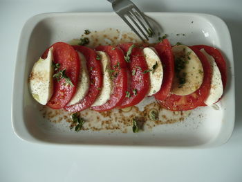 Close-up of dessert in plate on table