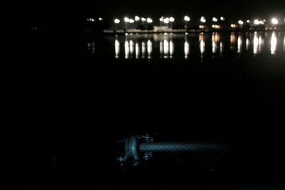Reflection of illuminated buildings in water