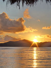 Scenic view of sunset over sea