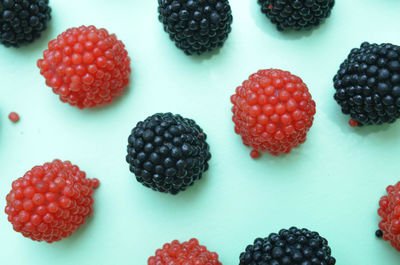 Close-up of strawberries on table