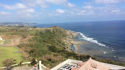 High angle view of beach