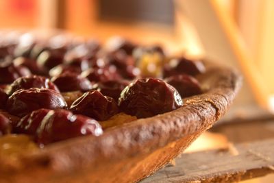 Close-up of dessert on table