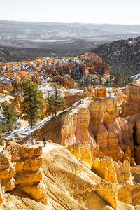 High angle view of landscape against sky at bryce canyon national park 