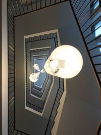 Low angle view of illuminated light bulb