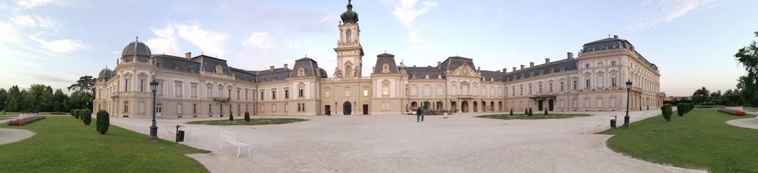 Panoramic view of historic building against sky