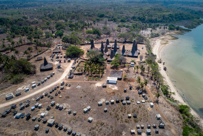 High angle view of city