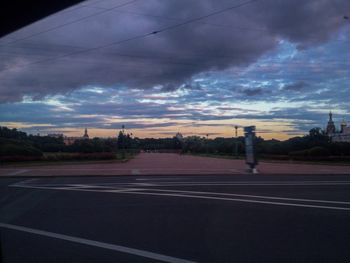 Road against sky during sunset