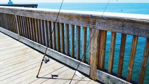 High angle view of pier over sea