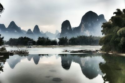 Scenic view of mountains against sky